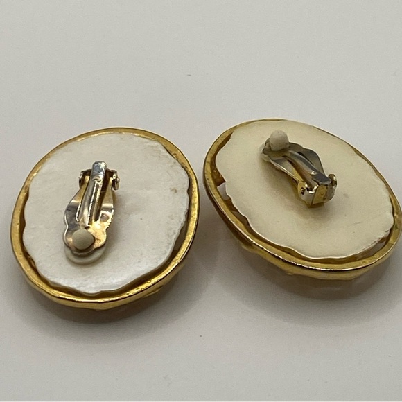 Vintage Rare Big  Earrings from the 70s - 80s Baroque Pearl Type - Picture 4 of 6